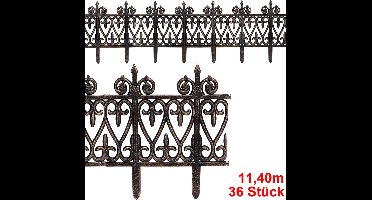 Deuba Borderrand Kunststof – 36 Stuks = 1140cm UV-bestendig - Bruin