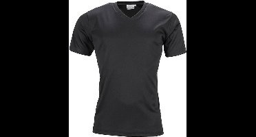 Fusible Systems - Heren Actief James and Nicholson T-Shirt met V-Hals (Zwart)