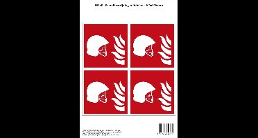 Pictogram sticker F004 - Brandbestrijdingsmiddelen - 100x100mm - 4 stickers op 1 vel