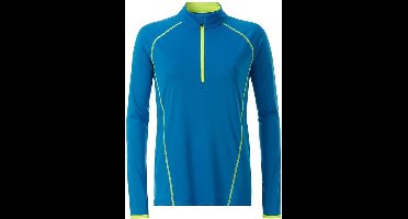 James and Nicholson Dames/dames Sport Top met lange mouwen (Helder blauw/rechts geel)