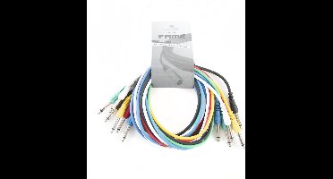 MUSIC STORE Patchkabel, 1,5 m, mono, recht 6er-pakket, kleuren - Stereo patch kabel