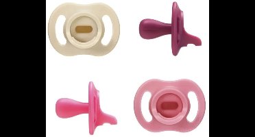 Tommee Tippee Ultra-light StayPut fopspeen - 6-18 maanden - set van 4 - silicone fopspeen uit één stuk - Roze multi