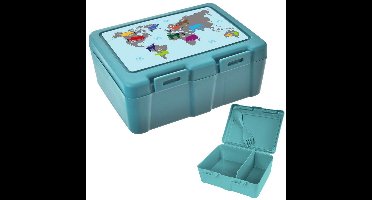 Orion - Lunchbox - Turkis - 1L - Wereldkaart
