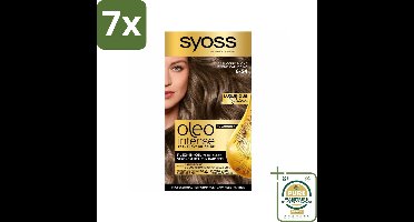7 x SYOSS - Oleo Intense 6-54 Cappuccino Blond - Haarverf - Zonder Ammoniak - Grijsdekking - Langdurige Kleur - Grootverpakking - Haarverf - Permanent Haarkleuring - Grijsdekking - Zonder Ammoniak - Olie-formule