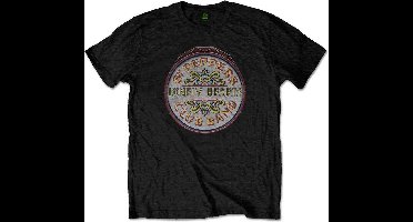 The Beatles Heren Tshirt -L- Original Pepper Drum Zwart