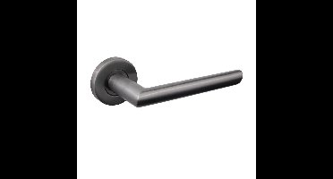 Lavuzo Ragusa deurklink Gun Metal met rond rozet
