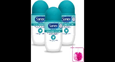 3 x Sanex – Deodorant Roll-On – Dermo Total Protection – 50 ml - Bulkverpakking - Douche - Deodorant roll-on