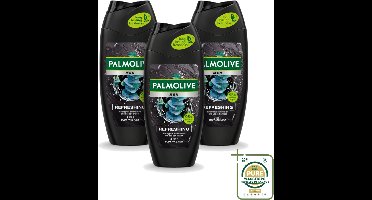 3 x Palmolive Men - 3in1 Douchegel - Refreshing - Fris & Verzorgend - 250 ml - Douchegel Voor Mannen - Verfrissende Douchegel - Fris En Verzorgend - Citrus En Eucalyptus - Hydraterende Douchegel