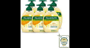 6 x Pamlolive Naturals - Handzeep - Melk & Honing - 300 ml - Handzeep Melk Honing - Zeepvrije Handzeep - Natuurlijke Handzeep - Handen Verzorgen - Handen Hydrateren