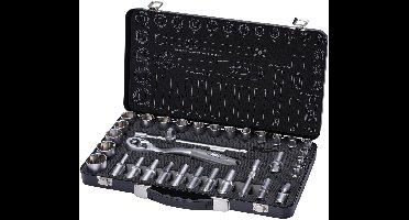 doppenset - 1/2 duims aansluiting - 34 delig - doppendoos - ratelset - xp tools