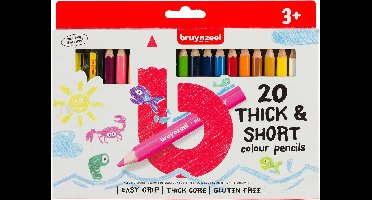 Bruynzeel Kids korte / dikke kleurpotloden set 20