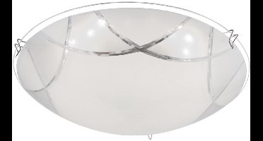 LED plafondlamp glas moderne woonkamerlamp plafond chroom hallamp wit, mat nikkel opaal, 1x LED 8W 640Lm warm wit, D 25 cm