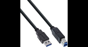 USB-A naar USB-B kabel - USB3.0 - tot 2A / zwart - 1 meter