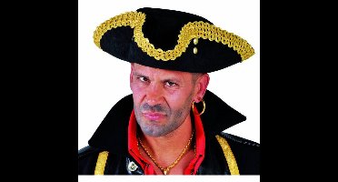 Piratensteek luxe zwart met goudgalon