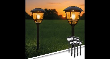 Solar tuinverlichting pad 'Prickle' - Voordeelset van 8 - Tuinverlichting - Padverlichting - Buitenlampen op zonne-energie - Zwart