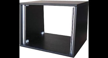 MUSIC STORE Studiorack 4HE berk MP bouwpakket, zwartlack, recht - Studio racks