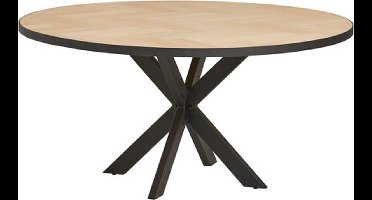 Ronde eiken eettafel Bern Ø140 cm Visgraat - Naturel