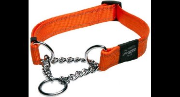 Rogz For Dogs Lumberjack Choker Hondenriem - Oranje - 25 mm x 43-73 cm