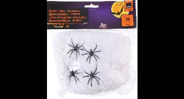 2x Arti Casa Halloween spinnenweb met vier spinnen