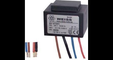 Weiss Elektrotechnik 07/051 Compacte netvoedingstransformator 1 x 230 V 1 x 12 V/DC 7.50 W 625 mA