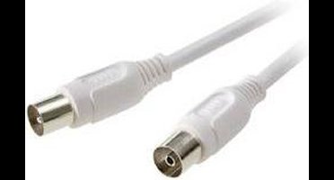 SpeaKa Professional Antenne Aansluitkabel [1x Antennestekker 75 Ω - 1x Antennebus 75 Ω] 2.50 m 90 dB Wit