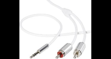 SpeaKa Professional SP-7870088 Cinch / Jackplug Audio Aansluitkabel [2x Cinch-stekker - 1x Jackplug male 3,5 mm] 0.80 m