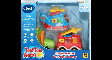 VTechToet Toet Auto's Bart, Tijn & Harvey Trio Verpakking - Educatief Babyspeelgoed - Auto Pack Speelgoed
