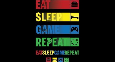 Poster - Eat Sleep Game Repeat - 91.5 X 61 Cm - Multicolor