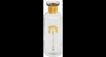 Glazen flesvaas met gouden motieven TROPICAL BOUDOIR