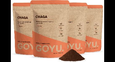 GOYU Chaga Poeder Biologisch Combideal 4x 60 gram - Paddenstoel mushroom -Vegan - Zonder toevoegingen - Lab getest - 30 dagen voorraad per zakje