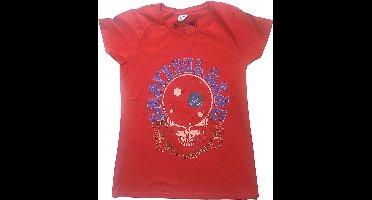 Grateful Dead - Space Your Face & Logo Dames Tshirt - S - Rood