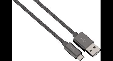 Hama Alunylon synchrokabel micro-USB-USB 1m antraciet
