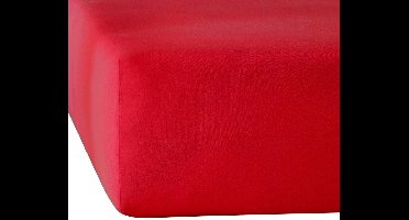 De Witte Lietaer Hoeslaken Elena Deep Red - 140 x 200/220 x h 30 - Katoen Jersey