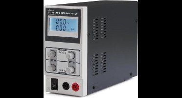 Velleman Laboratoriumvoeding, schakelend, regelbaar, 0-30 VDC/0-5 A, stroombegrenzing, kortsluitbestendig, lcd-scherm, grijs