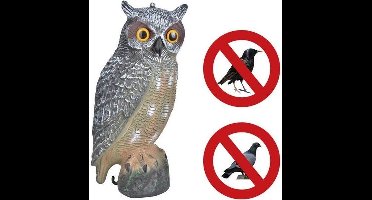 Esschert Design Vogelverschrikker Uil 40,8 Cm Polyetheen Grijs