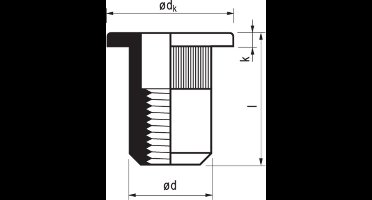 Masterfix Blindklinkmoer M4x12,2mm Aluminium - 250 stuks