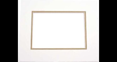 Passepartout Dubbeldik Ivoor/Olijfgroen 20,3x25,4cm (10 stuks)