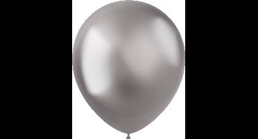 Folat - ballonnen Intense Chrome Silver 33 cm - 10 stuks