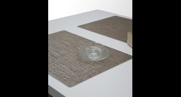 Polyline Placemats Set van 4 – Forest Taupe – 30x43 cm – Geweven Look – Afwasbaar – Onderlegger & Tafeldecoratie