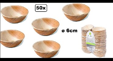 50x Schaaltjes palmblad ø 6cm - Amuse kerst palm duurzaam diner festival next generation