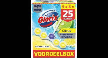 Glorix - WC blokjes - Citrus - 25 stuks - Voordeelverpakking