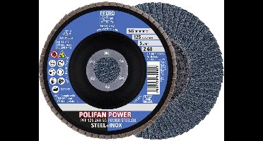 PFERD TOOLS 67686125 Z Sg Power Steelox Lamellenschijf Diameter 125 mm Boordiameter 22.23 mm Korrelgrootte (num) 60 10