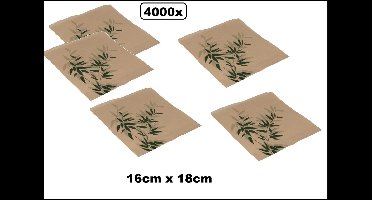 4000x Snack zakje 16cmx18cm bamboe vetvrij papier BIO - hamburger zakje - hip broodje festival themaparty festival