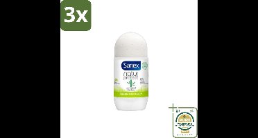 3 x Sanex – Deo Roll-on – Bamboo Fresh Efficacy – 50 ml - Grootverpakking - Bamboo Deodorant - Natuurlijke Frisheid - Alcoholvrije Deodorant - Huidvriendelijke Deodorant - Transpiratiegeur