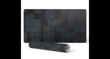 Vinyl bureauonderlegger met bedrukte driedimensionale kubussen 90x45 cm