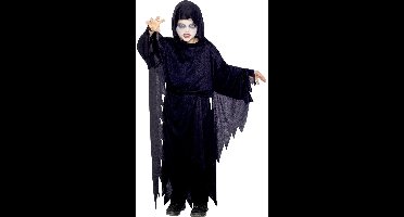Smiffys Halloween Scream verkleedkostuum voor kinderen - zwart - mantel - met capuchon 146/158