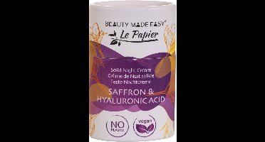 Beauty Made Easy Solid Night Cream Stick 35 g - vegan, dierproefvrij, zonder siliconen, zonder parabenen, plasticvrij, voor gevoelige huid