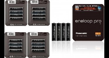 AAA Panasonic eneloop PRO Sliding Box oplaadbare batterij - 20 Stuks (5 Blisters a 4St)