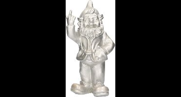 Tuinkabouter middelvinger tuin kabouter 30cm Zilver| GerichteKeuze