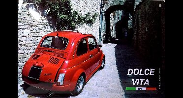 Fiat 500 Dolce Vita Metalen  wandbord 20 x 30 cm.